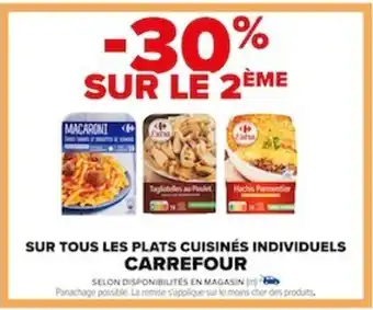 Carrefour SUR TOUS LES PLATS CUISINES INDIVIDUELS CARREFOUR offre