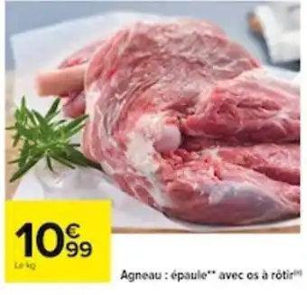 Carrefour Agneau: épaule** avec os à rotir offre