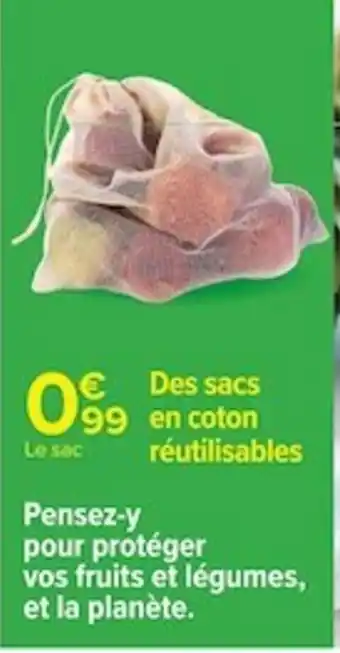 Carrefour Des sacs en coton réutilisables offre