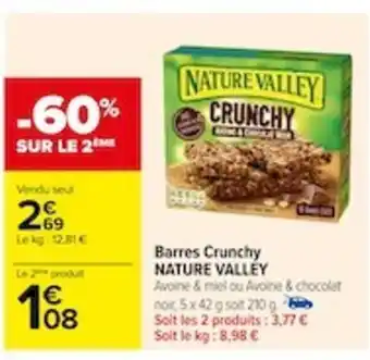 Carrefour Barres Crunchy NATURE VALLEY offre