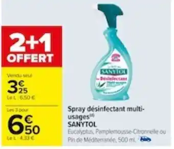 Carrefour Spray Desinfectant Multi-usages SANYTOL offre