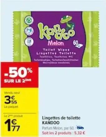 Carrefour Lingettes de toilette KANDOO offre