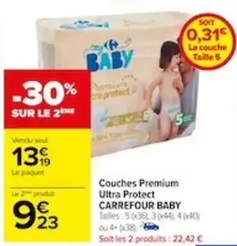 Carrefour Couches Premium Ultra Protect CARREFOUR BABY offre