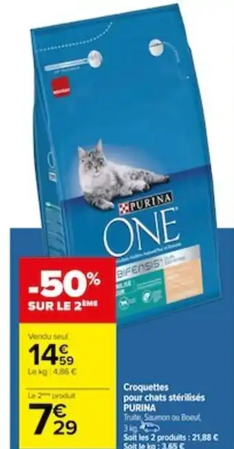 Carrefour Croquettes pour chats stérilisés PURINA offre