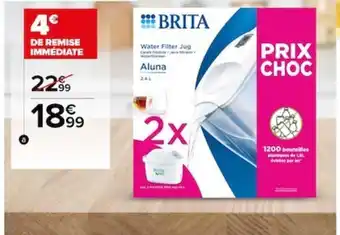 Carrefour Carafe filtrante Aluna + 2 filtres à eau MAXTRAPRO All In 1 offre