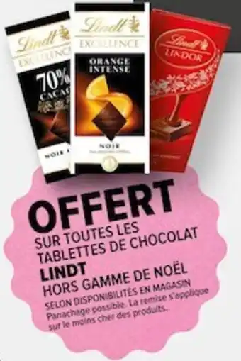 Carrefour SUR TOUTES LES TABLETTES DE CHOCOLAT LINDT offre
