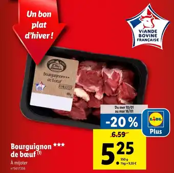Lidl Bourguignon de bœuf (¹) offre