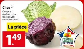 Lidl Chou (1) Catégorie 1 offre