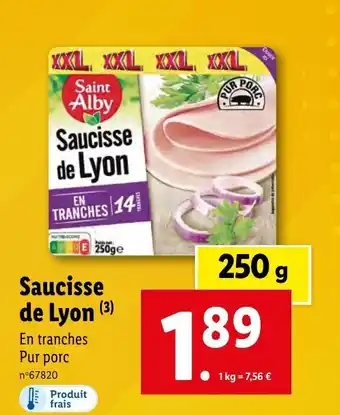 Lidl Saucisse de Lyon offre