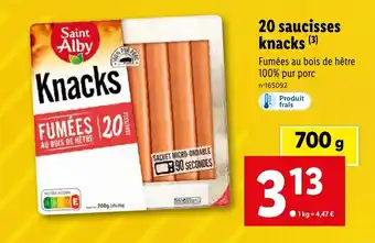 Lidl 20 saucisses knacks (3) offre