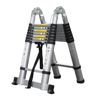 Brico Cash Echelle/escabeau télescopique double aluminium 8 marches h5m (2,5+2,5) offre
