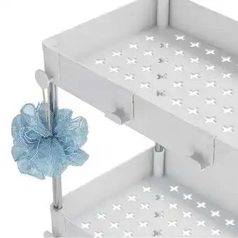 Brico Cash Desserte à roulettes, chariot de rangement, étagère roulante, large, 4 niveaux, blanc offre