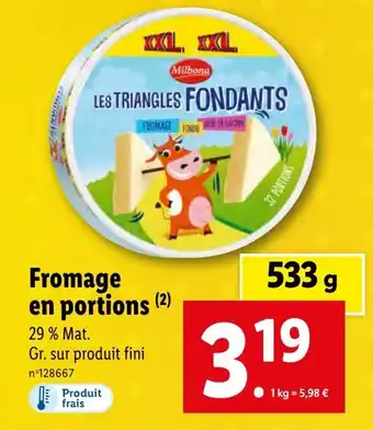 Lidl Fromage en portions offre
