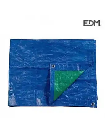 Bricorama Bâche de protection edm bleu/vert - œillets métal - 90 g/m2 - 4 x 6 m offre