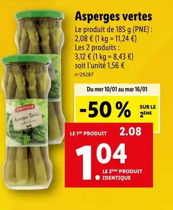 Lidl Asperges vertes offre