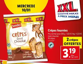Lidl Crêpes fourrées offre