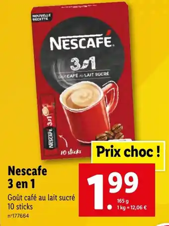 Lidl Nescafe 3 en 1 offre