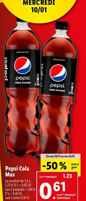 Lidl Pepsi Cola Max offre