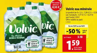Lidl Volvic eau minérale offre