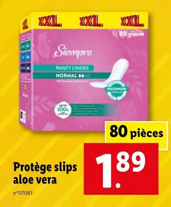 Lidl Protège slips aloe vera offre