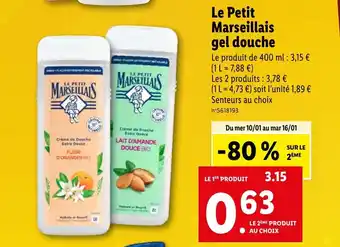 Lidl Le Petit Marseillais gel douche offre