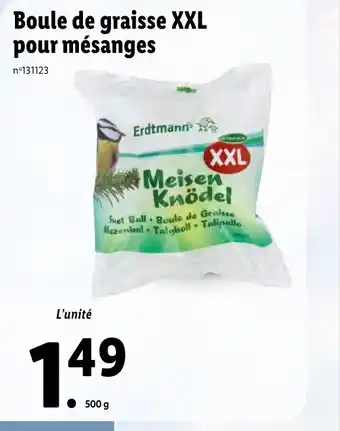 Lidl Boule de graisse XXL pour mésanges offre