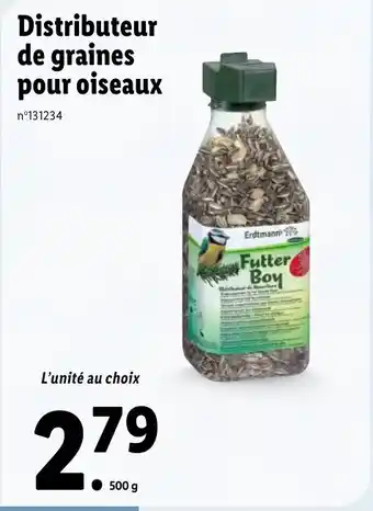 Lidl Distributeur de graines pour oiseaux offre