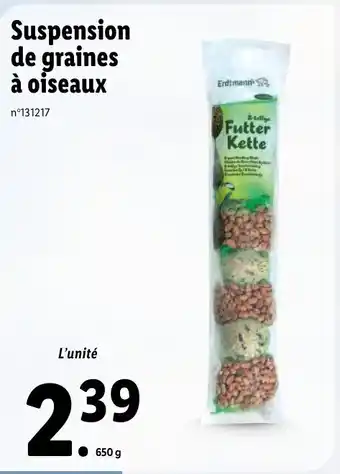 Lidl Suspension de graines à oiseaux offre