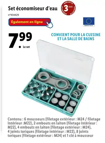 Lidl Set économiseur d'eau offre