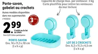 Lidl Porte-savon, gobelet ou crochets offre