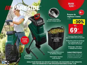 Lidl Broyeur de végétaux à lames offre