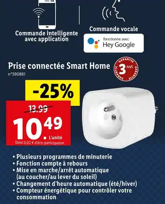 Lidl Prise connectée Smart Home offre