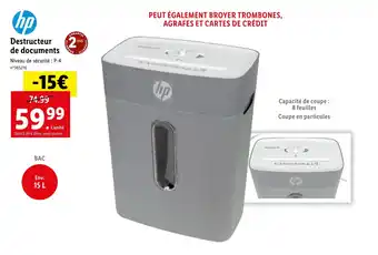 Lidl Destructeur de documents offre