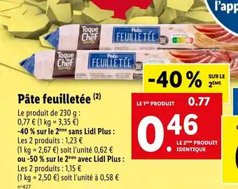 Lidl Pâte feuilletée (²) offre