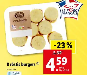 Lidl 8 röstis burgers (²) offre