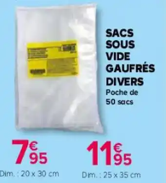 Kiriel SACS SOUS VIDE GAUFRES DIVERS Poche de 50 sacs offre