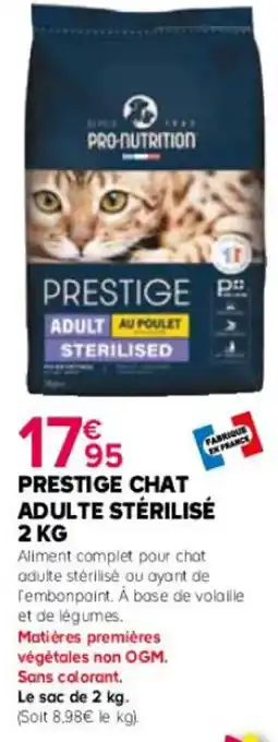 Kiriel PRESTIGE CHAT ADULTE STÉRILISÉ 2 KG offre