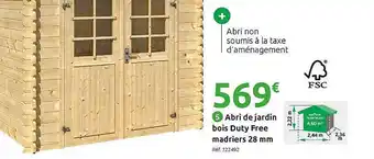 Mr Bricolage Abri De Jardin Bois Duty Free Madriers 28 Mm offre