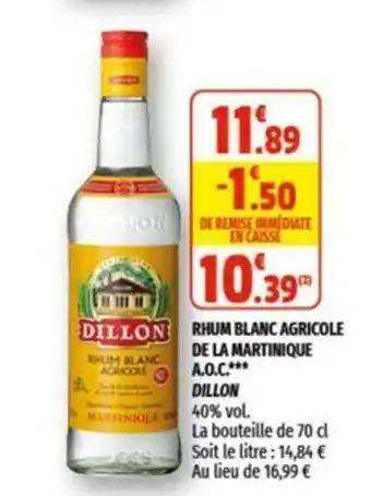 Coccimarket Rhum Blanc Agricole offre