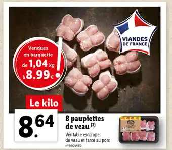 Lidl 8 Paupiettes De Veau offre