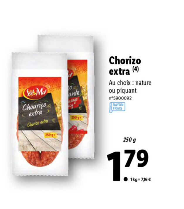 Promo Chorizo Extra chez Lidl