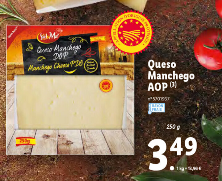 Promo Queso Manchego Aop chez Lidl
