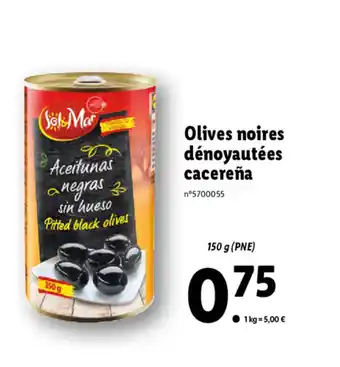 Lidl Olives Noires Dénoyautées offre
