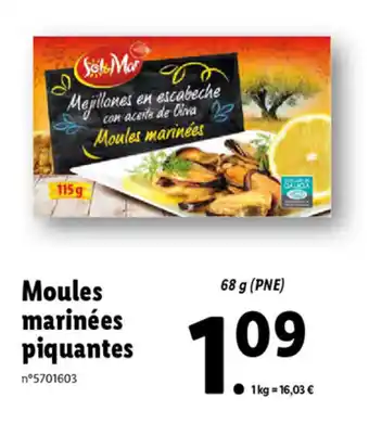Lidl Moules Marinées Piquantes offre