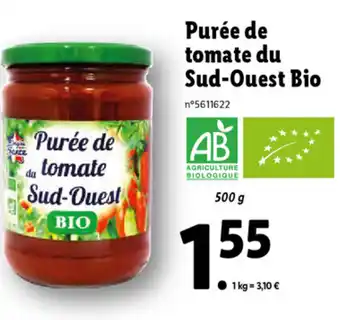 Lidl Purée De Tomate Du Sud-Ouest Bio offre