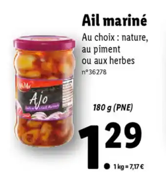 Lidl Ail Mariné offre