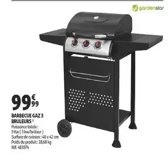 Auchan Direct Barbecue Gaz 3 Bruleurs offre