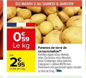 Carrefour Pommes de terre de consommation offre