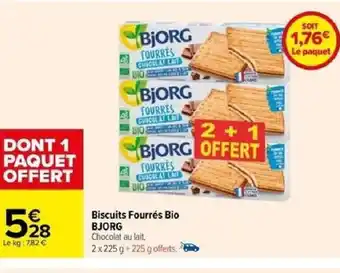 Carrefour Biscuits Fourrés Bio BJORG offre