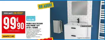 Brico Cash Aurlane meuble salle de bain avec miroir “lift” 60 cm + vasque offre